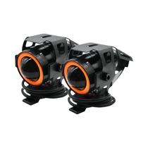 Mini Farol LED Para Motocicleta Super Brilhante, Luz De Trabalho Com Olho De Anjo E Interruptor