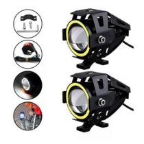 Mini Farol Milha 6000-7000k Moto Led Auxiliar Neblina