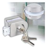 Mini Fechadura Inox Trinco Porta Sobrepor De Pressão Vidro
