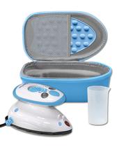 Mini ferro de passar a vapor The Quilted Bear com dupla voltagem e estojo de viagem