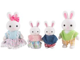 Mini Figura Família Coelho Lulie Kids 4 Unidades
