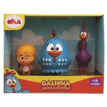 Mini Figura Galinha Pintadinha Família Elka 3 Unidades