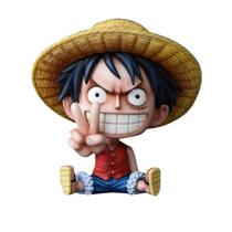 Mini Figura One Piece Luffy, estátua colecionável de PVC de 8 cm