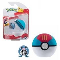 Mini Figura Pokémon Poliwag Com Pokebola Lure Clip'N'Go - Wave 7 - Sunny - 3427B