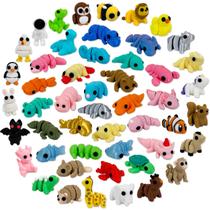 Mini figuras de animais Giggiftrio, 50 peças, brinquedos impressos em 3D Mini figuras de animais Giggiftrio, 50 peças, brinquedos impressos em 3D