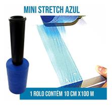 Mini Filme Stretch Azul P/ Mala De Viagem 10cmx100m - 4 Unid - DESCHEM