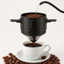 Mini Filtro Coador Café Reutilizável Processa Bebida Passador Suporte Dobrável Garrafa Cafeteira