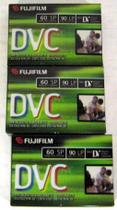 Mini fitas DV Fujifilm DVC DVM60, pacote com 3 Mini fitas DV Fujifilm DVC DVM60, pacote com 3
