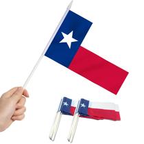 Mini Flag Anley Texas State, pacote com 12 unidades, 5x8 cm com blusa de poste e lança