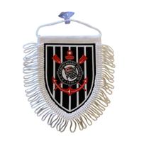 Mini Flâmula Oficial Corinthians com franja e ventosa Preta