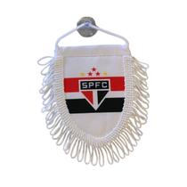 Mini Flâmula Oficial São Paulo Branca com franja e ventosa Mini Flâmula Oficial São Paulo Branca com franja e ventosa