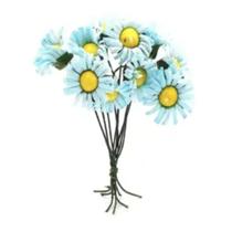 Mini flor tecido 2cm cor azul bebê c/100 unidades Mini flor tecido 2cm cor azul bebê c/100 unidades