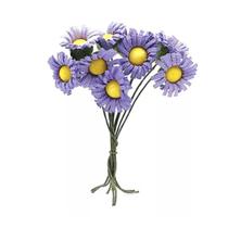 Mini flor tecido 2cm cor lilás c/100 unidades