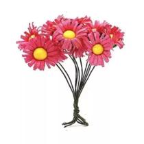 Mini flor tecido 2cm cor pink c/100 unidades