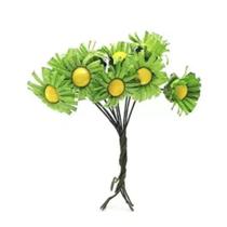 Mini flor tecido 2cm cor verde bebê c/100 unidades