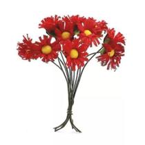 Mini flor tecido 2cm cor vermelho c/100 unidades Mini flor tecido 2cm cor vermelho c/100 unidades