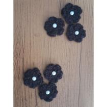 Mini Florzinha de Crochê para Aplicação - kit com 6 (2,5 cm)