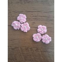 Mini Florzinha de Crochê para Aplicação - kit com 6 (2,5 cm)