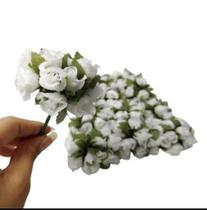 Mini Florzinha de tecido Mini Rosa c/144 Peças Branca