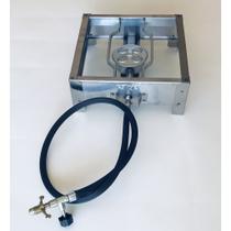 Mini Fogão Fogareiro a Gás Uma Boca Alta Pressão em Inox Completo Semi Industrial Kit Gás Portátil Camping Acampamento C Mini Fogão Fogareiro a Gás Uma Boca Alta Pressão em Inox Completo Semi Industrial Kit Gás Portátil Camping Acampamento C