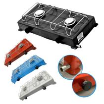 Mini Fogão Portátil Baixa Pressão a Gás Duas Bocas Fogo Forte Gaz Camping Pesca Acampamento Viagens Caminhoneiro Kent