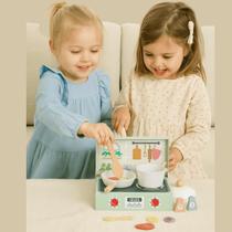 Mini Fogão Portátil Infantil Madeira Brinquedo Educativo