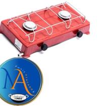 Mini Fogão vermelho Portátil Baixa Pressão a GAS Duas Bocas Fogo Forte Gaz Camping