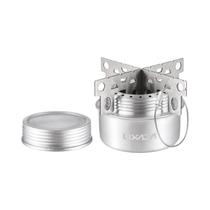 Mini Fogareiro Portátil De Liga De Alumínio Com Tampa E Suporte Cruzado Para Acampamento Ao Ar