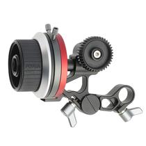 Mini Follow Focus Hersmay Metal com batentes A/B, braçadeira de haste de 15 mm