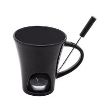 Mini Fondue De Porcelana Ivy Preto 200Ml 12 Cm 2905 Lyor