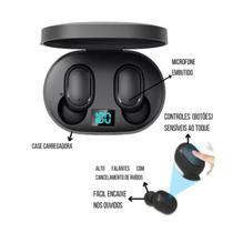 Mini Fone de Ouvido Bluetooth TWS E6s Com Visor LED Digital Bateria Longa