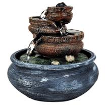Mini Fonte de água 3 quedas Cascata Fengshui Mesa Decorativa