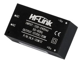 Mini Fonte Hi Link HLK-20M12 100-240VAC 12V DC 20W - Fonte de Alimentação Compacta Mini Fonte Hi Link HLK-20M12 100-240VAC 12V DC 20W - Fonte de Alimentação Compacta