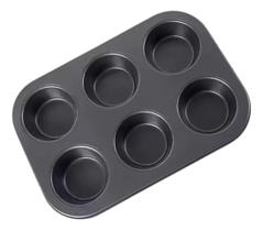 Mini Forma Antiaderente p/ Cupcake Aço Laminado 6 Cavidades Mini Forma Antiaderente p/ Cupcake Aço Laminado 6 Cavidades