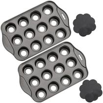 Mini forma de cheesecake Tosnail de 12 cavidades com fundo removível, pacote com 2