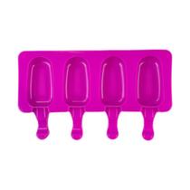 Mini Forma de Silicone Picolé Caseiro 4 cavidades