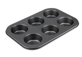 Mini Forma para Cupcake Antiaderente em Aço Laminado com 6 Cavidades