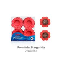 Mini Forminha Margarida Vermelho com 40 unidades