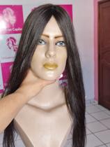 Mini Franja cabelo humano liso ondulado 60cm