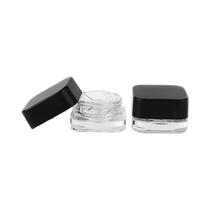 Mini Frascos de Creme Transparentes (2 Peças, 5ml e 9ml) - Amostra Cosmética Quadrada