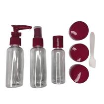 Mini Frascos Portáteis Para Viagem Kit 7 Peças Porta Creme