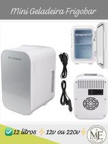 Mini Frigobar 12L 2 em 1 Refrigera e Aquece, Portátil para Casa, Carro e Barco 220V 12V