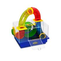 Mini Gaiola Bragança Hamster Tubos Divertidos Cor:Azul Mini Gaiola Bragança Hamster Tubos Divertidos Cor:Azul