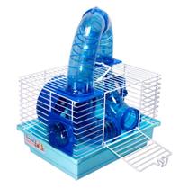 Mini Gaiola Completa para Pequenos Hamster de 10 a 12cm Rodinha Comedouro Plástico Tubos Divertidos