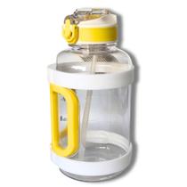 Mini Galão Água Squeeze Plástico Bico Canudo Tampa 1600ml Amarelo - C3B