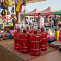 Mini Galão Squeeze de 1 Litro Vermelho - Kit com 06 Unidades Mini Galão Squeeze de 1 Litro Vermelho - Kit com 06 Unidades