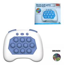 Mini Game Console Pop-it Gamer Console Anti Stress Quick Push Atualizado Azul Com Branco - QUANQI