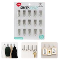 Mini Gancho Adesivo De Colar Cartela 0,3kg Aço Inox Cromado Escovado Pendurar Objetos Mini Gancho Adesivo De Colar Cartela 0,3kg Aço Inox Cromado Escovado Pendurar Objetos