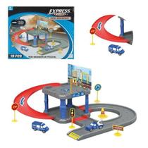 Mini Garagem Polícia com Carrinhos Express Wheels Multikids - BR1838 Mini Garagem Polícia com Carrinhos Express Wheels Multikids - BR1838