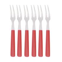 Mini Garfo para Petiscos Inox e Cabo PLÁSTICO Jogo 06 Peças Mini Garfo para Petiscos Inox e Cabo PLÁSTICO Jogo 06 Peças